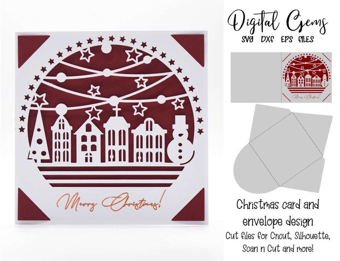 Christmas Card Design. Svg / Dxf / Eps Files. Digital Download