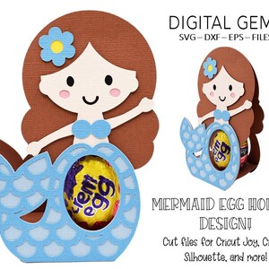 Egg holder SVG | Mermaid design. Digital download. Works with Cricut Joy / Explore / Maker and more!