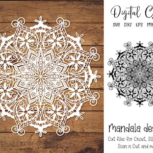 Mandala svg / dxf / eps / png files. Digital download. Works with Cricut, Silhouette, Scan n Cut, SCAL & more!
