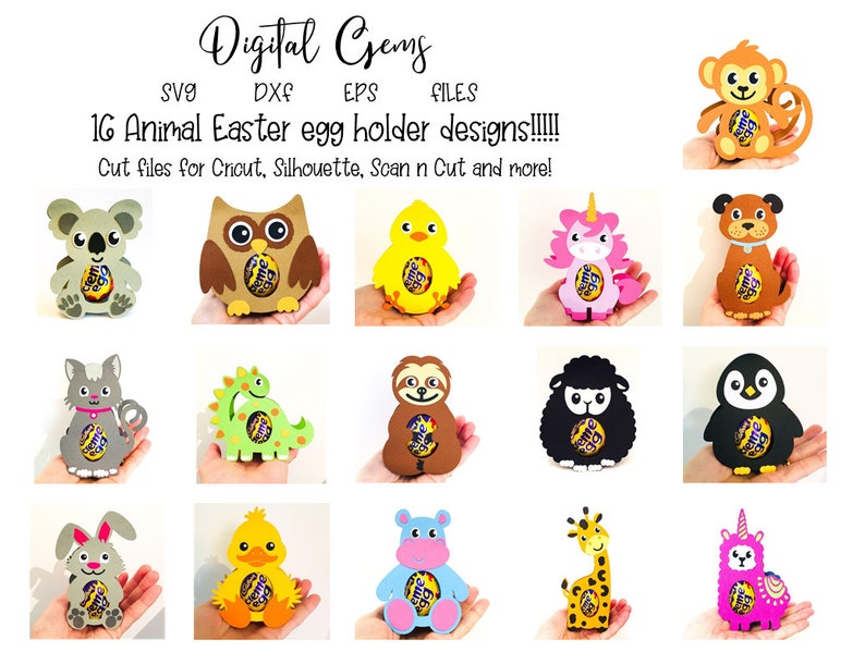 16 Animal egg holder designs the complete set svg / dxf ...