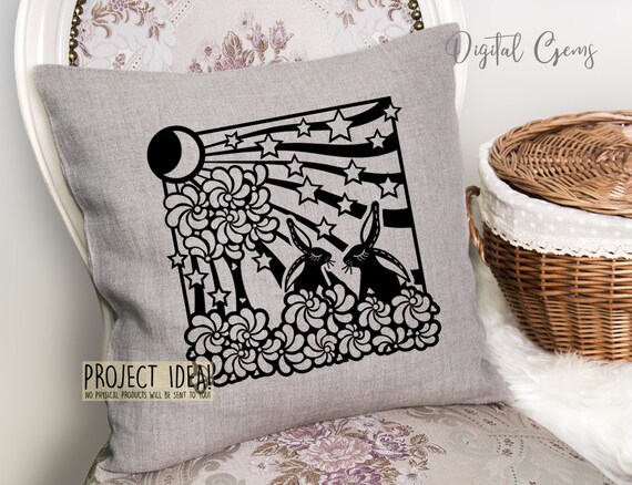 ①Rabbit-PaperCutting- Rabbit Paper Cut Design - SVG, DXF, EPS Files & Pdf / Png