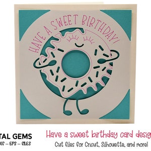Birthday card design. svg / dxf / eps files. Digital download.