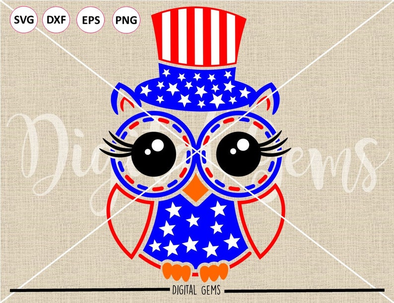 Owl July 4th Svg / Dxf / Eps / Png Files. Digital Download. | Etsy