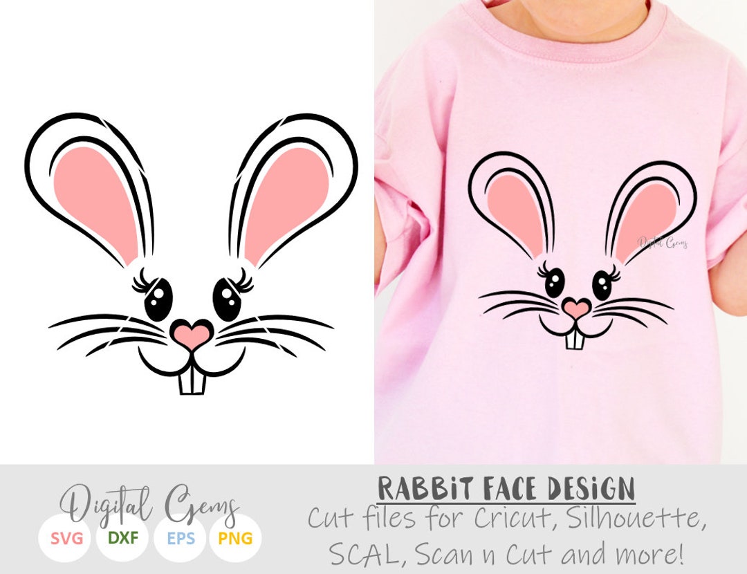 Easter Bunny Rabbit Face Svg / Dxf / Eps / Png Files. Digital Download ...