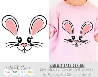 Easter Bunny Rabbit Face svg / dxf / eps / png files. Digital download. Works with Cricut, Silhouette, SCAL, Scan n Cut. Commercial use ok