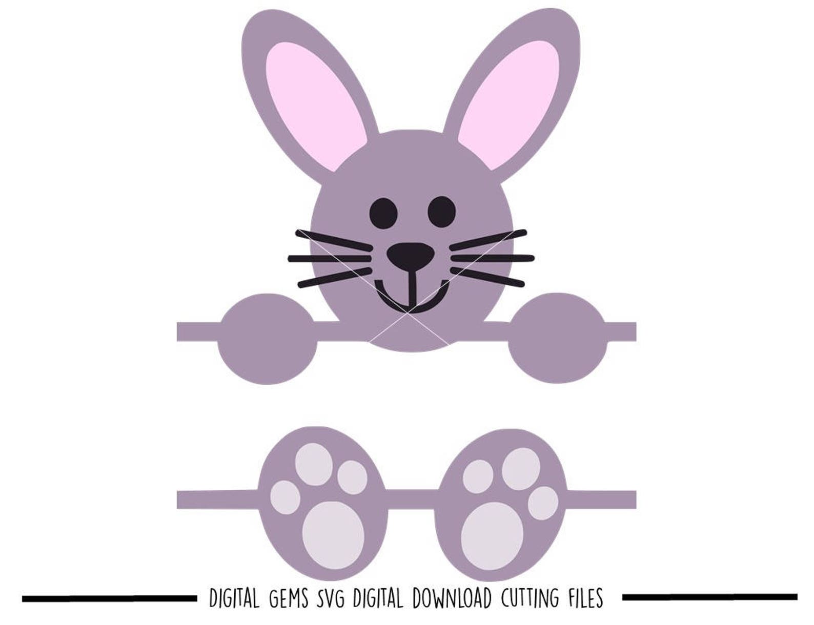 Split Bunny Rabbit Svg / Dxf / Eps / Png Files. Digital Download ...