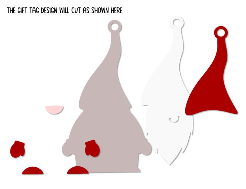 Download Gnome Christmas gift tag & bookmark designs svg / dxf ...