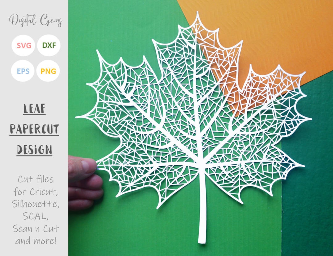 Leaf Paper Cut Svg / Dxf / Eps / Files and Pdf / Png Printable - Etsy