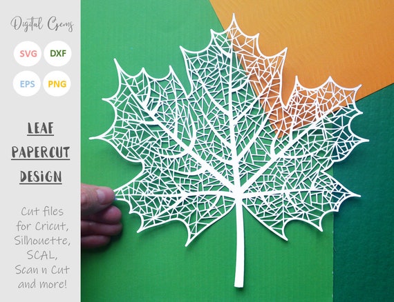 Download Leaf Paper Cut Svg Dxf Eps Files And Pdf Png Printable Etsy