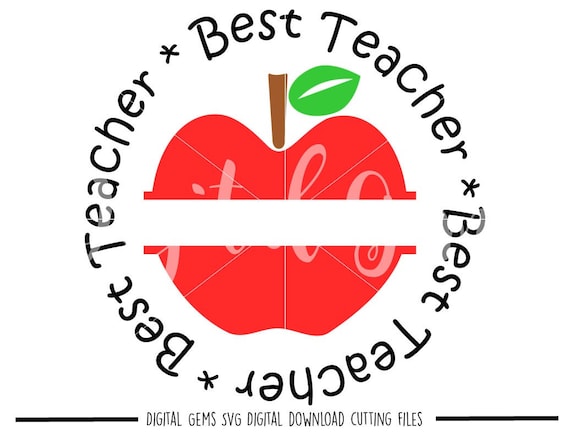 Download Best Teacher Apple Svg Dxf Eps Png Files Digital Etsy
