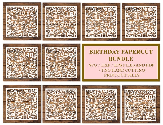 Download Birthday Paper Cut Design Bundle Svg Dxf Eps Png Files Etsy