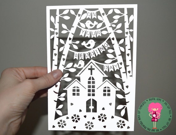 Download Wedding Day Paper Cut Design Svg Dxf Eps Png Files And Etsy