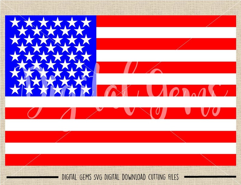 American flag svg / dxf / eps / png files. Digital download. Compatible with Cricut and Silhouette machines. Small commercial use ok. image 2