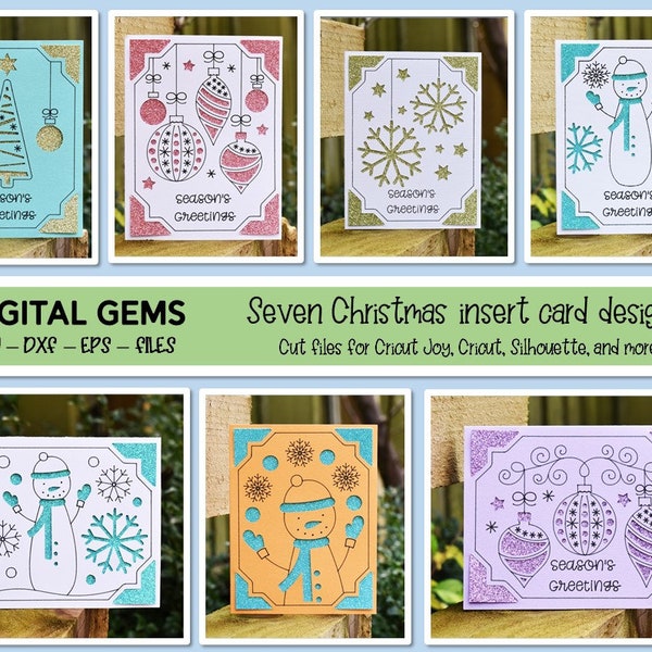 Season's Greetings, Christmas card bundle! svg / dxf / eps files. Digital download. Compatible with Silhouette, Cricut, Cricut Joy and more!