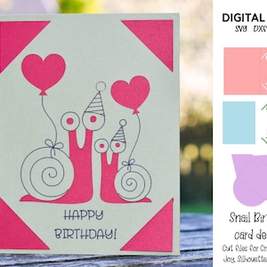 Slakverjaardag, Cricut Joy-kaartontwerp. svg/dxf/eps-bestanden. Digitale download.
