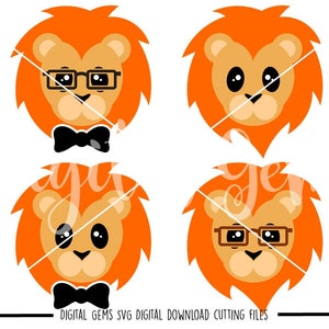 Lion faces svg / dxf / eps / png files. Digital download. Compatible with Cricut and Silhouette machines. Small commercial use ok.