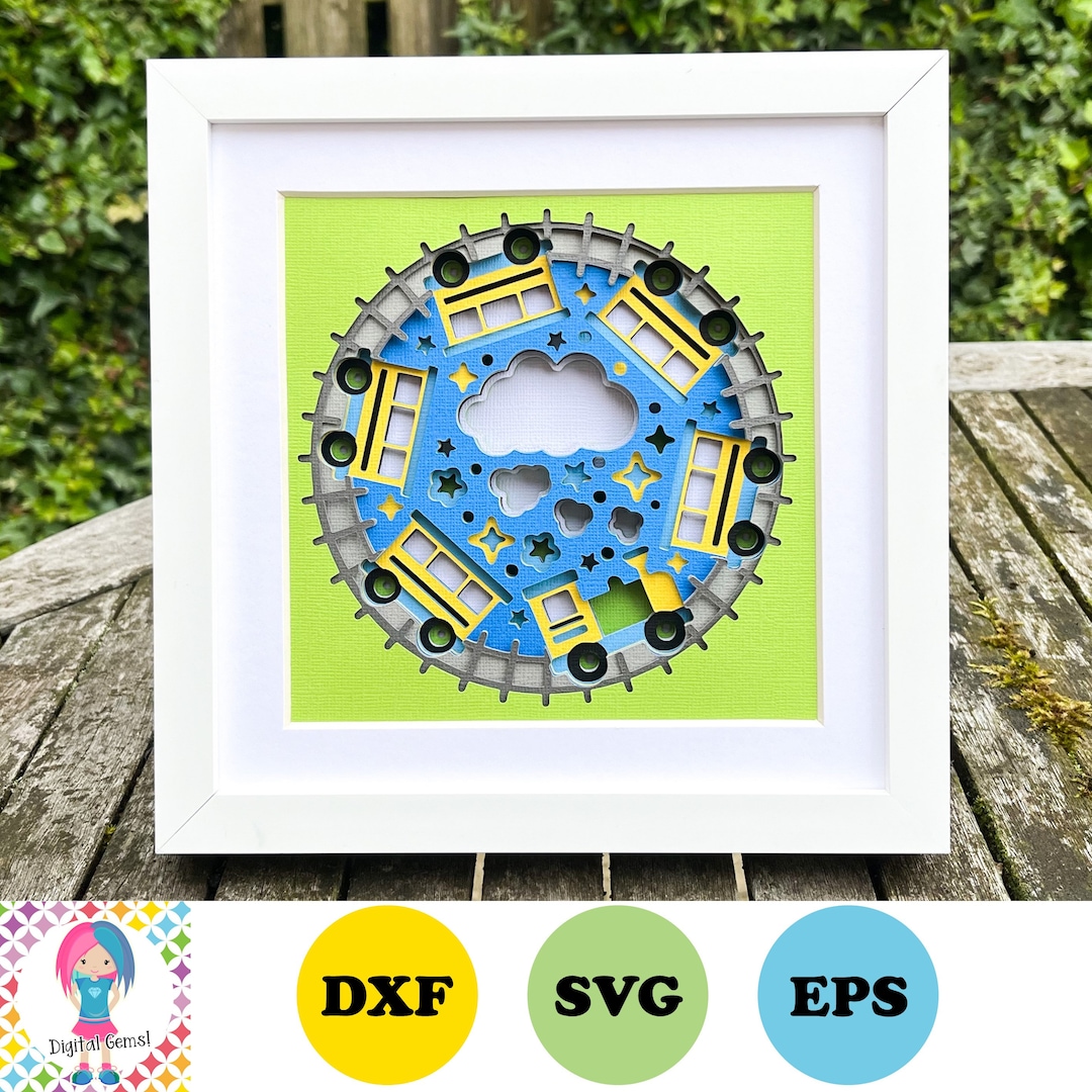 3D Train Shadow Box SVG: Layered Paper Cut File (digital Download) - Etsy