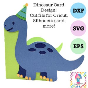 Dinosaur Birthday Card SVG: Layered Dino Design (Digital Download)