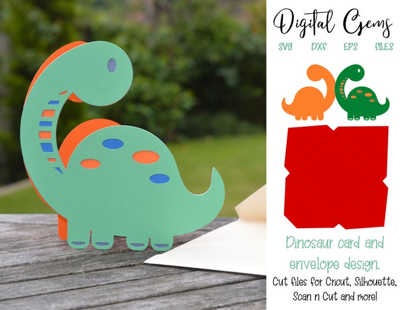 Download Birthday card kids Dinosaur design svg / dxf / eps files ...