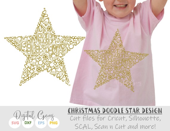 Download Free Doodle Merry Christmas Star Svg Dxf Eps Png Files Etsy SVG DXF Cut File