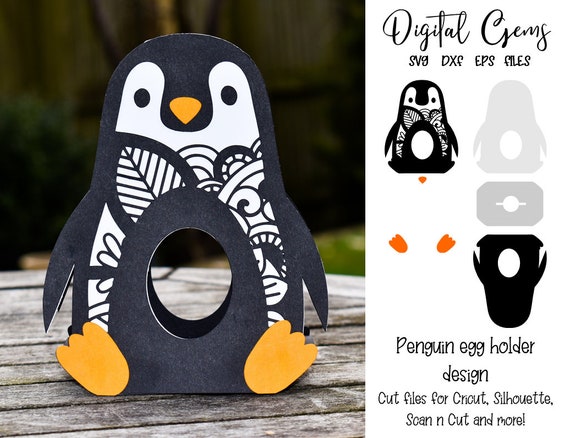 Penguin Egg Holder Design Easter Svg / Dxf / Eps Files. 