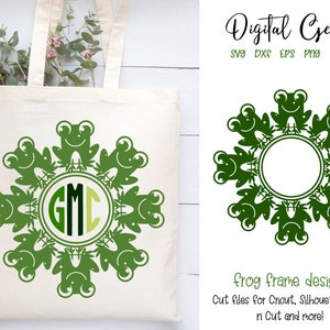 Frog frame svg / dxf / eps / png files. Digital download. Compatible with Silhouette, Cricut, SCAL, Scan n Cut.