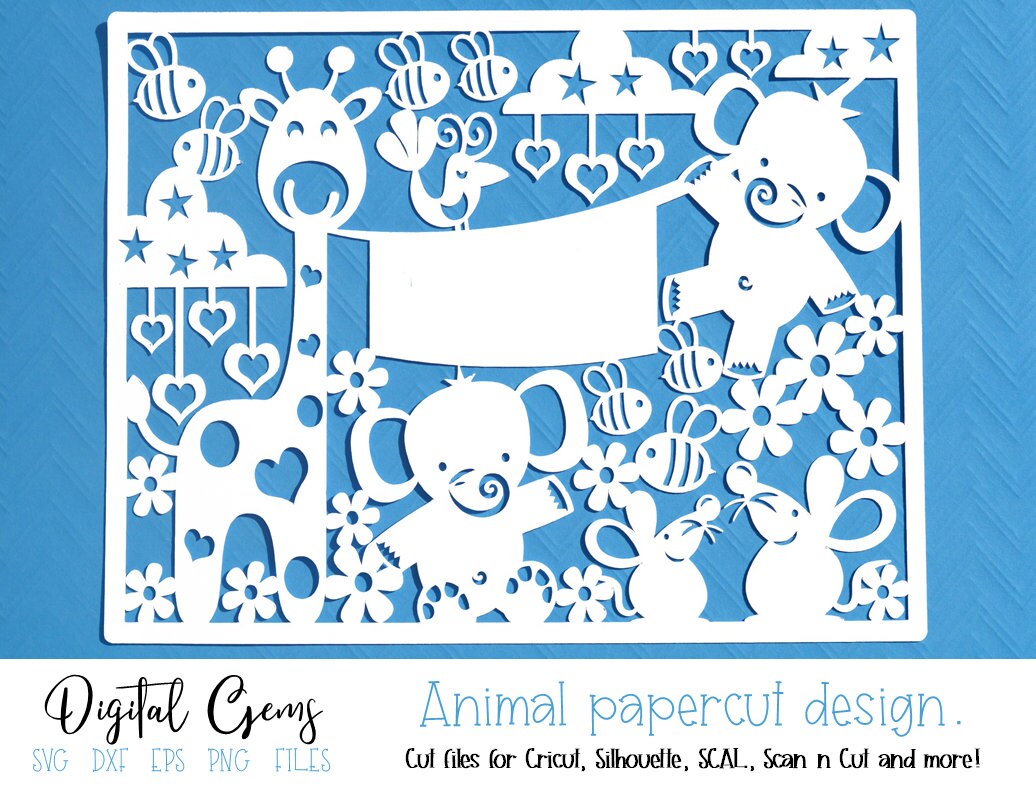 Download New Baby Animal Paper Cut Design Svg Dxf Eps Png Files Etsy