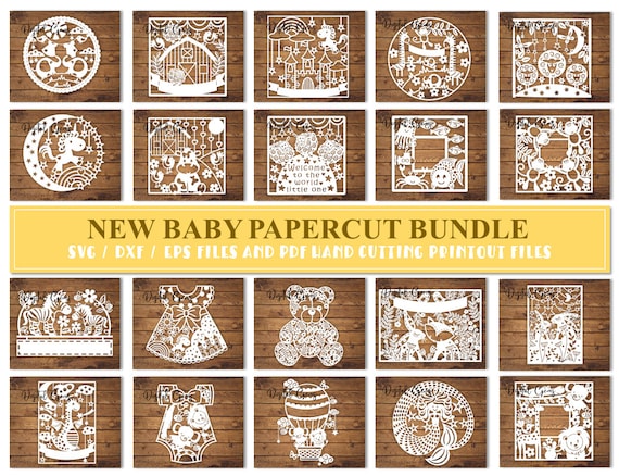 Download New Baby Paper Cut Bundle Svg Dxf Eps Files And Pdf Etsy