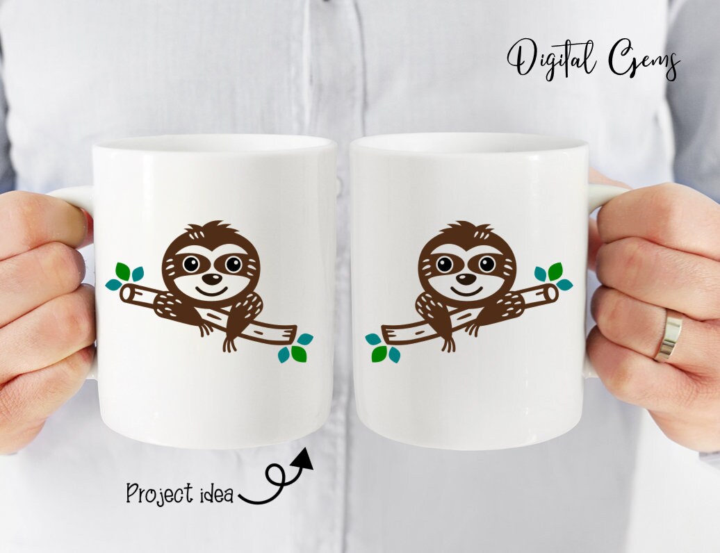Sloth Design Svg / Dxf / Eps / Png Files. Digital Download. Works With ...