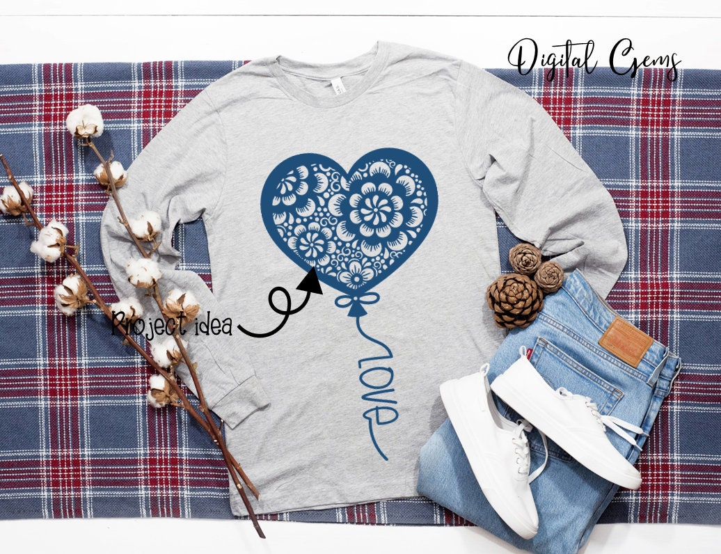 Balloon, Valentine / Love Svg / Dxf / Eps / Png Files. Digital Download ...