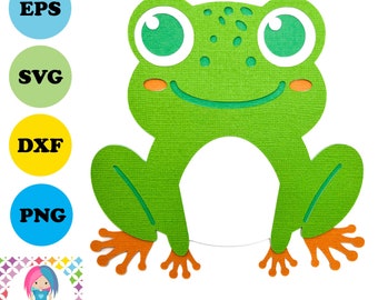 Frog SVG | Paper craft design. Digital download. Works with Cricut Joy / Explore / Maker and more!