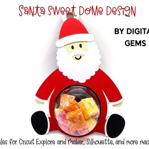 Dome sweet holder SVG | Santa design. Digital download. Works with Cricut Explore / Maker and more!