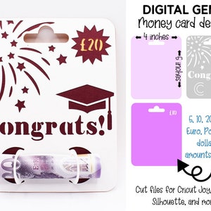 Money card SVG | Graduation design. Digital download. Works with Cricut Joy / Explore / Maker and more!