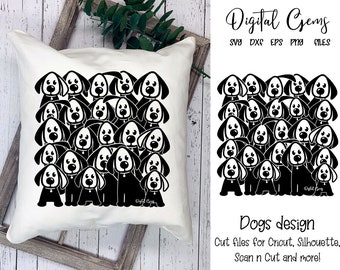 Honden, veel honden ontwerpen svg / dxf / eps / png-bestanden. Digitale download. Compatibel met Cricut, Silhouette, Scan n Cut, enz.