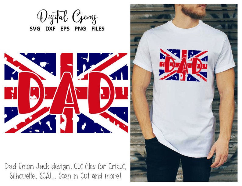 Download Union Jack Flag Dad Fathers day svg / dxf / eps / png ...