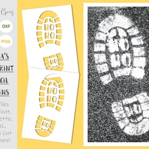 Santa footprint stencils svg / dxf / eps / png files. Digital download. Compatible with Cricut, Silhoueete, SCAL, Scan n Cut and more!