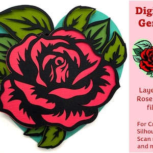 Rose shadow box SVG | Digital download. Works with Cricut Joy / Explore / Maker and more!