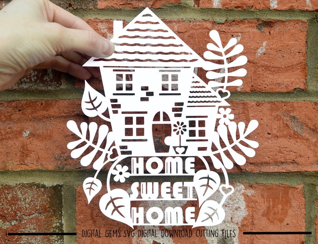 Zuhause süße Heimat Papier geschnitten Svg / Dxf / Eps / | Etsy
