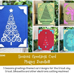Pakiet świątecznych kartek z życzeniami świątecznymi! Pliki svg / dxf / eps. Pobieranie cyfrowe. Zgodne z Silhouette, Cricut, Cricut Joy i innymi!