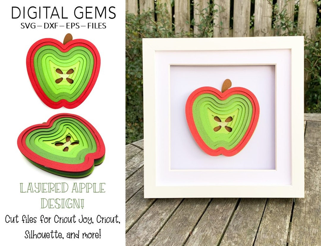 Apple Shadow Box SVG | Digital Download. Works With Cricut Joy ...