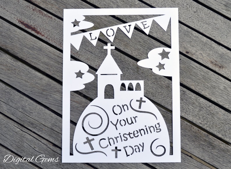 Download Christening paper cut design svg / dxf / eps / files and ...