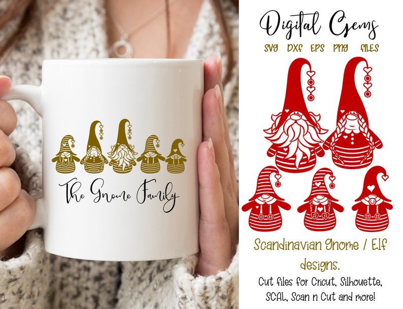 Download Scandinavian gnome family Christmas designs svg / dxf ...