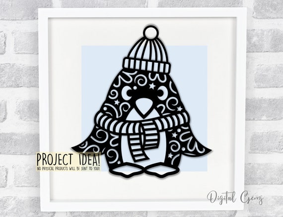 Penguin Paper Cut Designs Svg Dxf Eps Png Files And Pdf Etsy