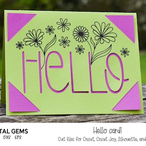 Hallo! Cricut Joy Kartendesign. svg/dxf/eps-Dateien. Digitaler Download.