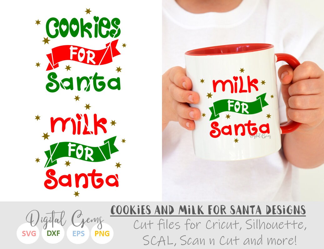 Download Cookies For Santa Milk For Santa svg / dxf / eps / png files. | Etsy