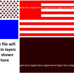 American flag svg / dxf / eps / png files. Digital download. Compatible with Cricut and Silhouette machines. Small commercial use ok. image 3