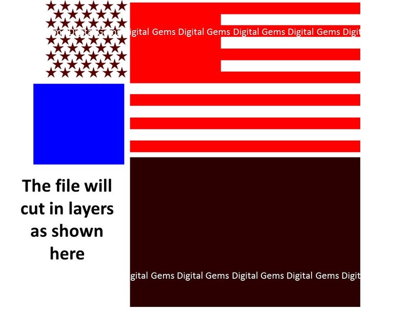 American flag svg / dxf / eps / png files. Digital download. Compatible with Cricut and Silhouette machines. Small commercial use ok. image 3