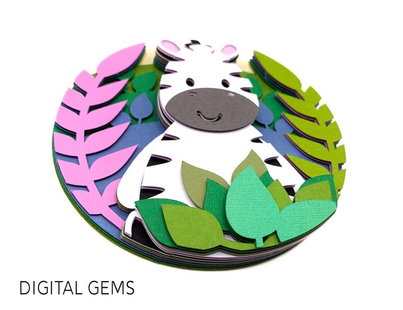 Zebra Shadow Box SVG Digital Download. Works With Cricut Joy Etsy