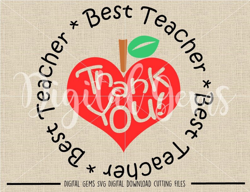 Download Best Teacher Thank You Teacher svg / dxf / eps / png files. | Etsy