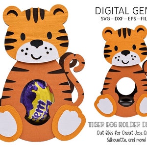 Egg holder SVG | Tiger design. Digital download. Works with Cricut Joy / Explore / Maker and more!